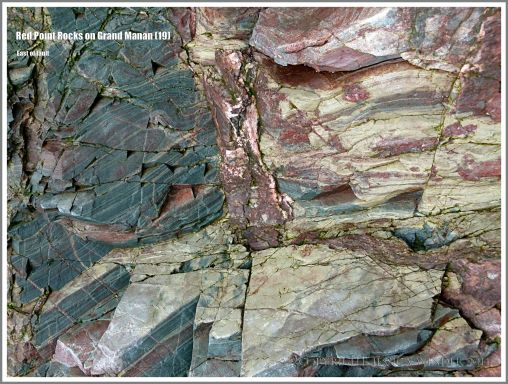 Colour, texture, and fracture patterns in laminated meta-siltstone of the Long Pond Bay Formation