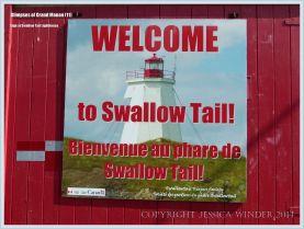 Sign for the Swallow Tail Lighthouse on Grand Manan