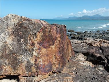 Rusty rock on the Lookout outcrop at Four Mile Beach in Port Douglas