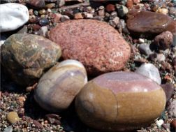 Pebbles on the beach at St Martins in New Brunswick