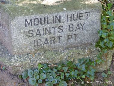 Granite footpath sign to Moulin Huet Bay