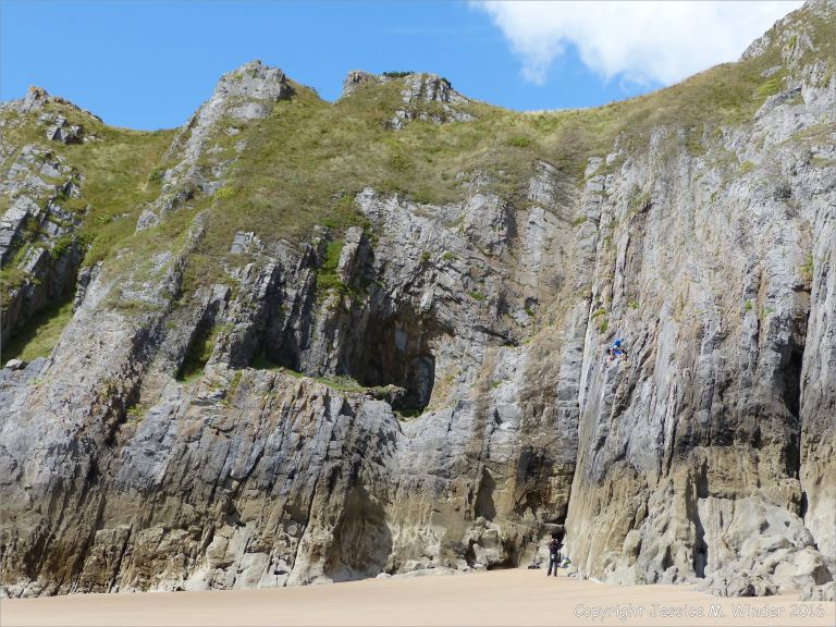 The limestone formation of Great Tor on the Gower Peninsula