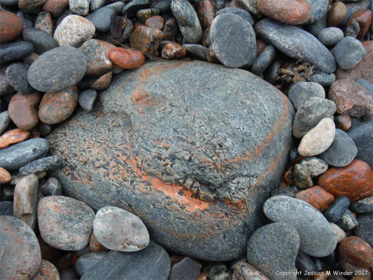 Beach boulder at Corney Brook on the Cabot Trail on Cape Breton Island