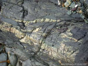 Detail of an outcrop of volcanic rock at Fourchu Head