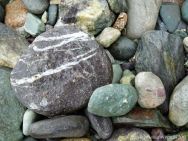 Beach stones of volcanic rock at Fourchu Head