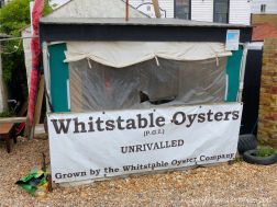 Kiosk selling Whitstable oysters on the beach