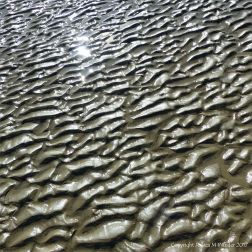 Sand ripple pattern on the beach below the new sea wall at Lyme Regis