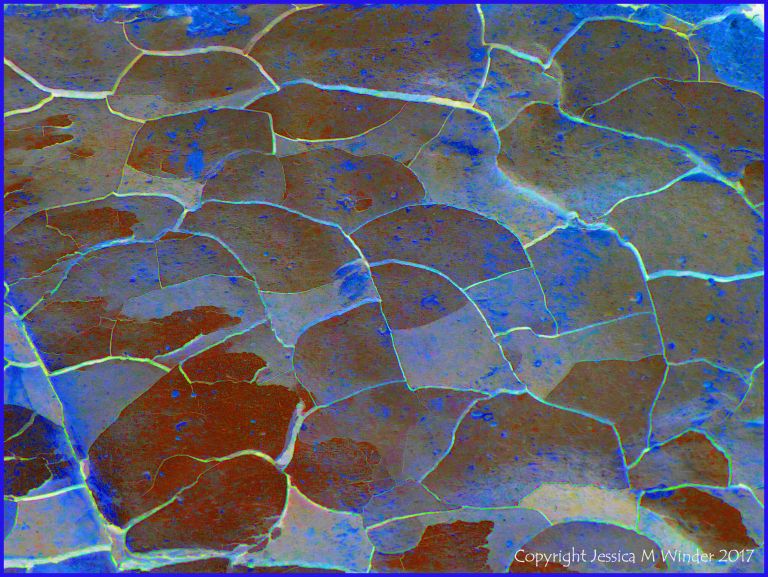 Abstract image based on natural fracture patterns in soft rocks