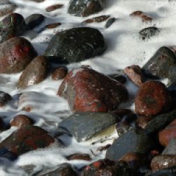 Mostly serpentine pebbles at Kynance Cove