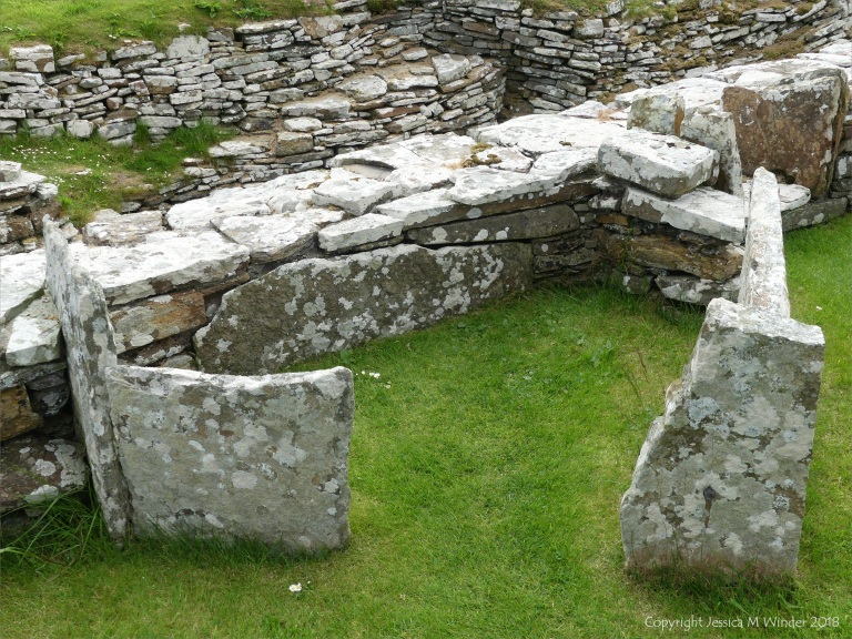 Broch of Gurness archaeological remains in Orkney constructed with Stromness Flagstone 2000 years ago