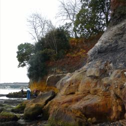 Coloured cliff rocks at Studland Bay