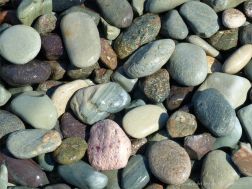 Pebbles at Gun Landing Cove in Cape Breton, Nova Scotia