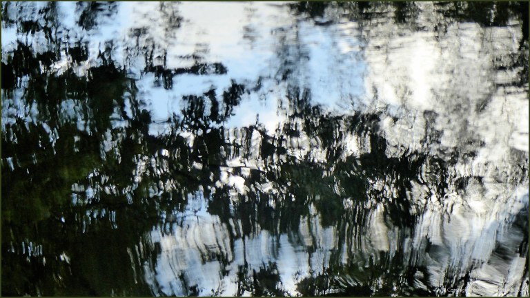 Natural abstract patterns in reflections on water